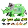 thumbnail image 2 of Juguete para transporte de dinosaurios para , 4 vehículos de hacia atrás, vehículos inerciales para edad unhöflich 5 6 , niñas, CUTICAT Juguetes de Dino Truck, 2 of 8