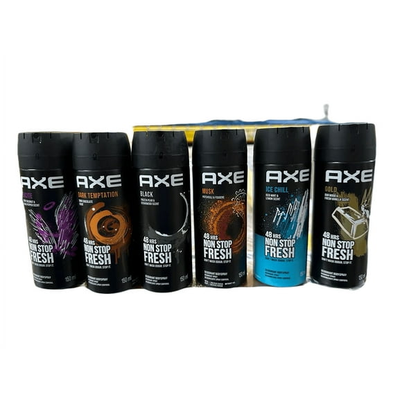 (Pack of 6) Axe Body Spray for Men 48H Deodorant Assorted Mixed Scents - 150ml (5.07 oz) each