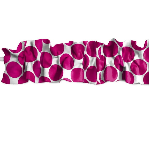 Large Circle Dots Cotton Curtain Sleeve Topper Window Treatment