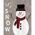 thumbnail image 2 of CAD Designs 26x32 Black Ornate Wood Framed with Double Matting Museum Art Print Titled - Let it Snow Snowman, 2 of 4
