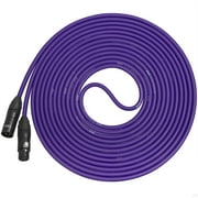 LyxPro 25 Feet XLR Microphone Cable Balanced Male to Female 3 Pin Mic Cord for Powered Speakers Audio Interface Professional Pro Audio Performance and Recording Devices - Purple