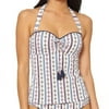 Jessica Simpson WHITE MULTI Moroccan Stripe U-Wire Tankini Swim Top, US X-Large