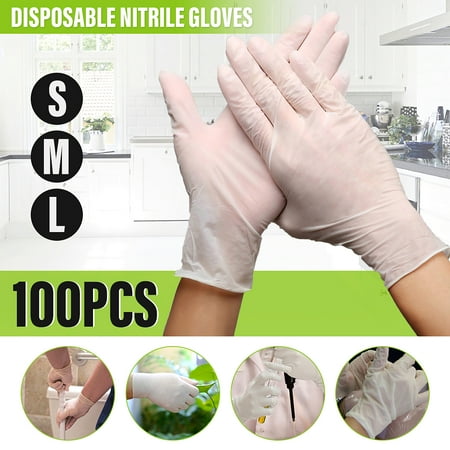 100-Packs Disposable Gloves, Nitrile Gloves Food Grade Gloves Latex