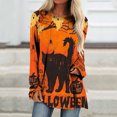 thumbnail image 1 of Costumes d'Halloween pour Femmes 2023 en Solde T-Shirts Oversize Col Rond Imprimé Halloween Manches Courtes T-Shirt Blouse Tops, 1 of 5