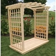 thumbnail image 2 of A &amp; L Furniture Cambridge 7 ft. High Cedar Arbor with Deck, 2 of 3