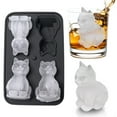 thumbnail image 1 of Molde para cubitos de hielo Admaison con forma de gato 3D de silicona con embudo, 1 of 7