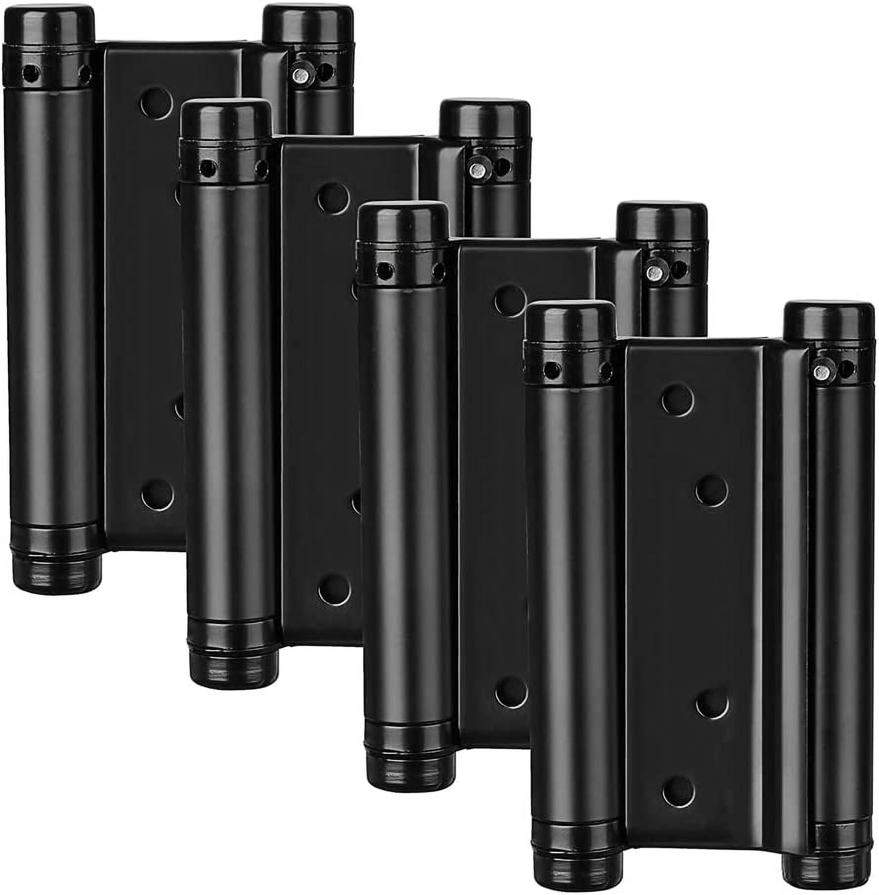 2 Pairs of 4'' Matte Black Cafe Saloon Door Hinges Double Action Stainless Steel Spring Self-Closing