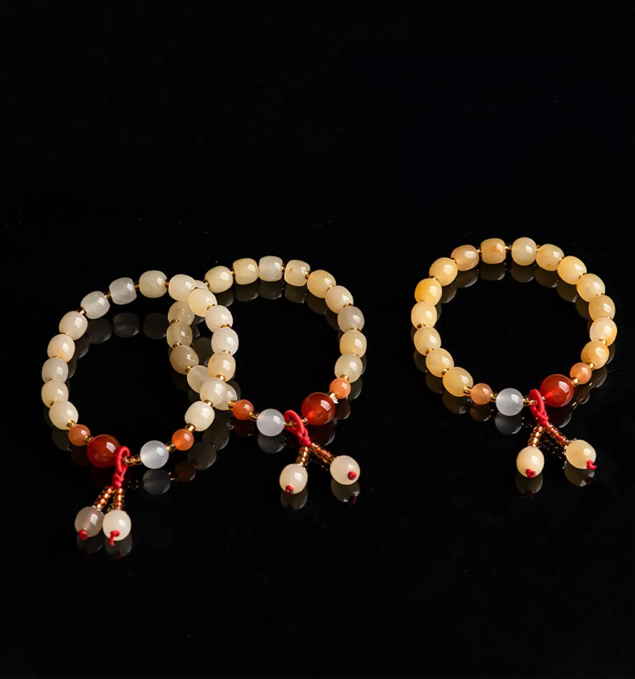 HOOUN Natural Jade Beaded Women Gift Lucky Yellow Oval Beads Bracelet