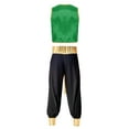 thumbnail image 6 of iiniim Men's Adult Arabian Prince Costume Halloween Persian Ara Genius Cosplay Vest Harem Pants Outfit Green&Black XXL, 6 of 7
