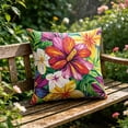 thumbnail image 4 of Tuvgenk Summer Waterproof Outdoor Pillow Cover 18x18 for Patio Sofa, Bright Floral Print Cushion Case for Garden, 4 of 6