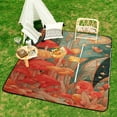 thumbnail image 6 of Mushroom Butterfly Flower Waterproof Picnic Blanket with Foldable Zipper, Suitable for Outdoor Use, Suitable for Travel, Camping, Beaches, Parks, Grasslands, Picnic Blanket Accessories, 6 of 7