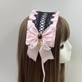 thumbnail image 1 of Nvzi Diadema con orejas de animales de anime y cascabeles, diadema, tocado, pinzas para el cabello (rosa), 1 of 2