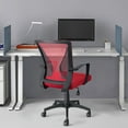 thumbnail image 6 of Lacoo Mid-Back Office Desk Chair Ergonomic Mesh Task Chair with Lumbar Support, Red, 6 of 8