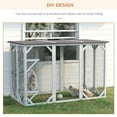 thumbnail image 3 of PawHut Outdoor Cat House, Catio Wooden Feral Cat Shelter, Cat Cage with Platforms, Large Enter Door, Weather Protection Asphalt Roof, 71" L, Gray, 3 of 9