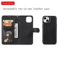 thumbnail image 4 of Allytech iPhone 13 Case Wallet, Premium PU Leather Detachable Magntic Back Cover Shell Shockproof Protective Kickstand Cards Holder Wallet Cover for Apple iPhone 13 6.1", Black, 4 of 8