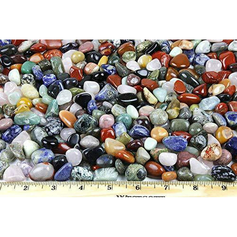 2 Pounds Tumbled Polished Natural Gem Stones + Educational Color ID Sheet & 24 Page Rock & Mineral Book. Average Stone Size inch. Choose 1, 2, 5, 11