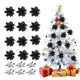 thumbnail image 2 of 12PCS 14cm Glitter Artificial Christmas Flowers With Clips Xmas Tree Ornaments Black Decorations for Home New Year Gifts Navidad, 2 of 5