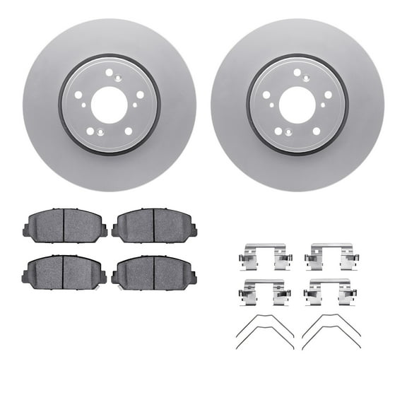 Dynamic Friction Company Front Geospec Brake Rotors with 5000 Advanced Brake Pads includes Hardware 4512-58044