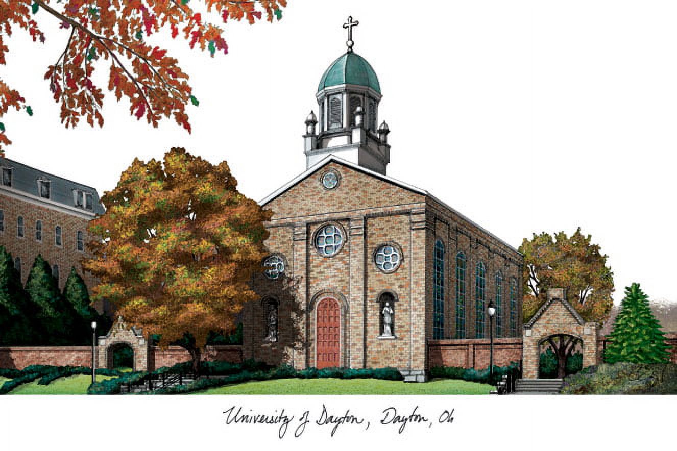 University of Dayton 11w x 8.5h Spirit Diploma Manhattan Black Frame with Bonus Campus Images Lithograph (value savings $59)