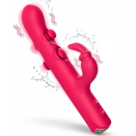 AYIYUN Thrusting Rabbit Vibrator for Women Female Sex Toys with Dual 12 Vibration & 12 Telescopic Mode, 3 In 1 Waterproof Silicone Adult Toy for Couples