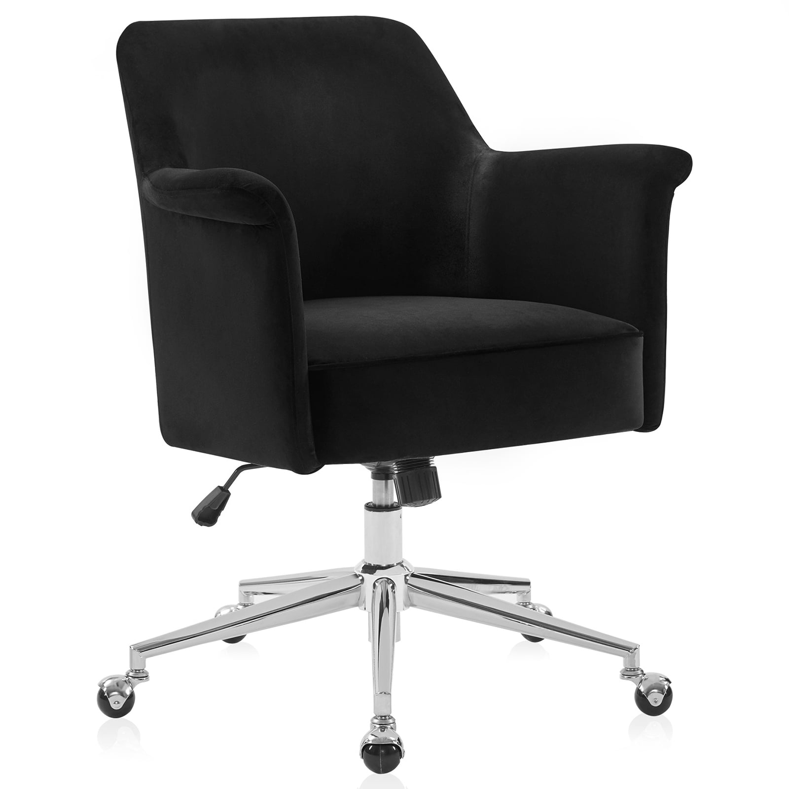 BELLEZE Modern Upholstered Velvet Desk Chair, Rolling Swivel Office Or Vanity Seating, Stylish