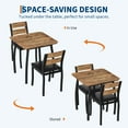 thumbnail image 4 of Huisuilinss 3-Piece Dining Table Set,Farmhouse Kitchen Table And Chair For 2,Wood Square Table With Upholstered Chair,Metal Frame Dining Room Table Set For Small Space Apartment Studio, 4 of 8