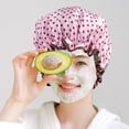 thumbnail image 2 of Shower Cap for Women, 4Pcs Elastic Shower Caps for Women Reusable Waterproof, Double Layers Hair Cover for Bath, 2 of 7