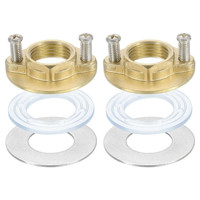 2Sets Female Thread Hex Lock Nut 3/4inch (19mm) Stainless Steel 304 Single Hole Faucet Lock Nuts with Gasket
