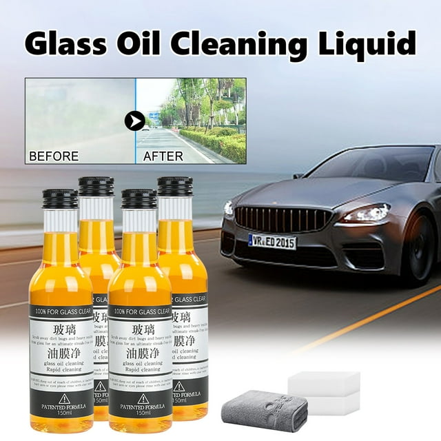 TIMIFIS Cleaning Sponge Glass Oil Film Remover,Degreasing Film Cleaning Agent For Car Front Windshield Oil Film Remover For Car Window Cleaning Agent For Both Home And Car Use 150ml -