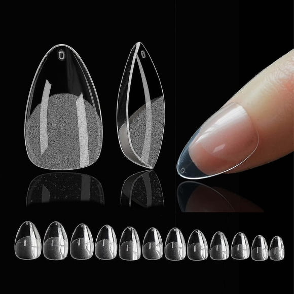552 Pieces American Capsule Almond Nail, 12 Sizes Clear Matte Xs Short Nail Tips Transparent False Nail Kit, American Nail Set Press On Nails For Diy