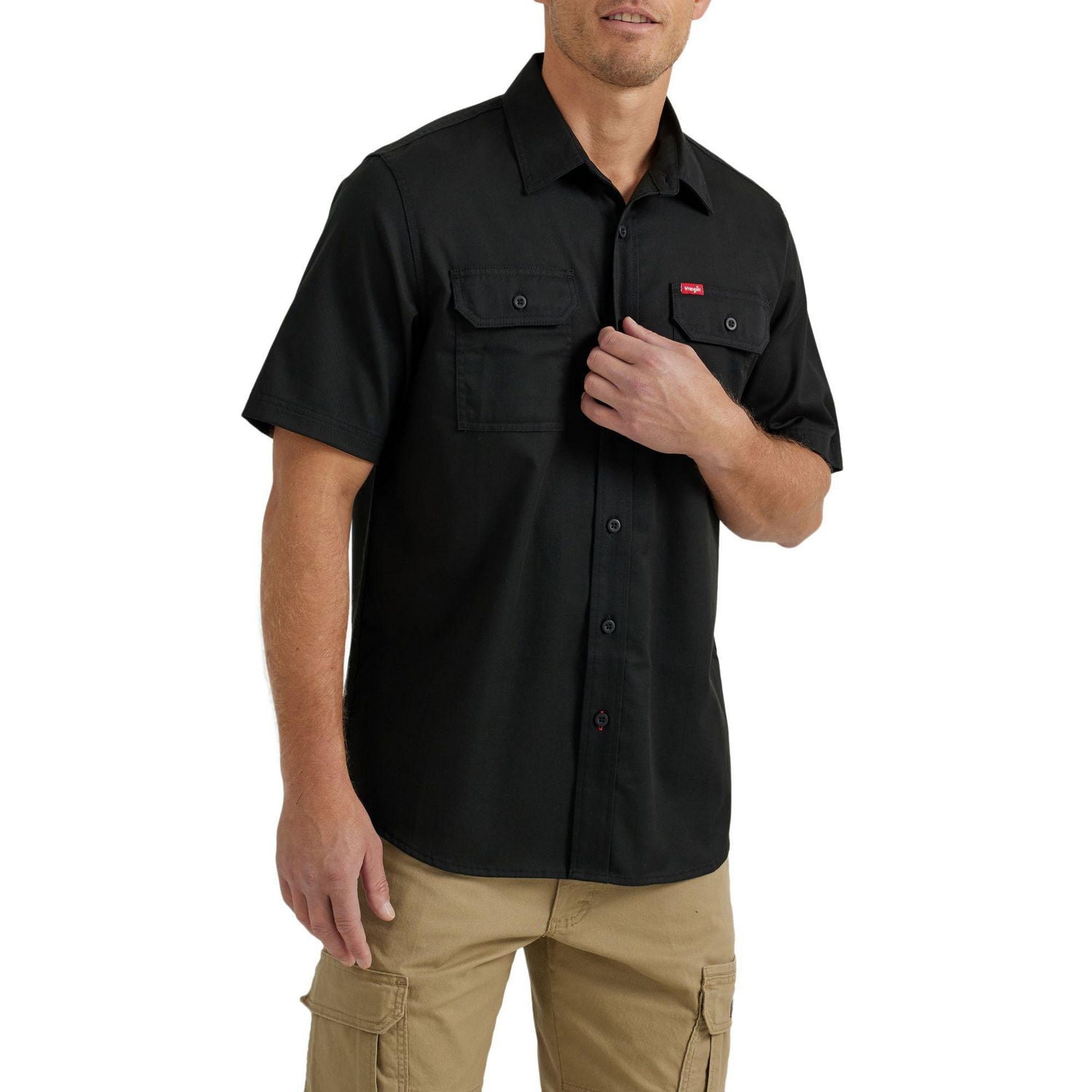 Short Sleeve Foundation River Solid Twill Relaxed Fit Shirt