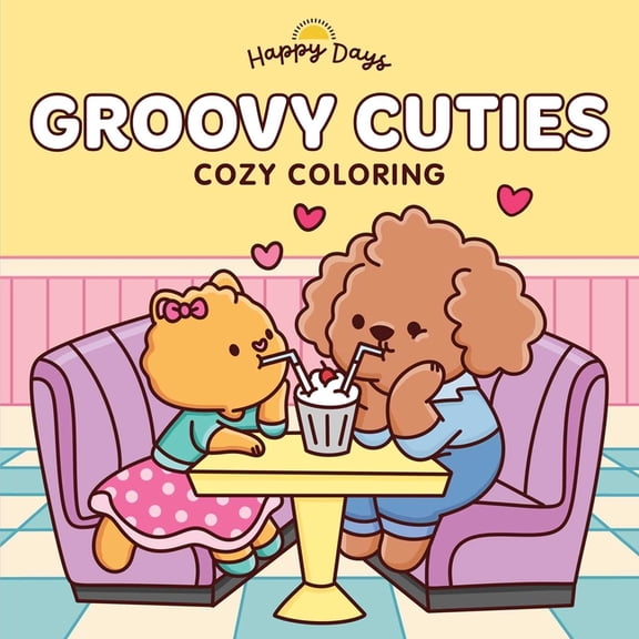 Happy Days Cozy Coloring Groovy Cuties: Cozy Coloring Book, (Paperback)