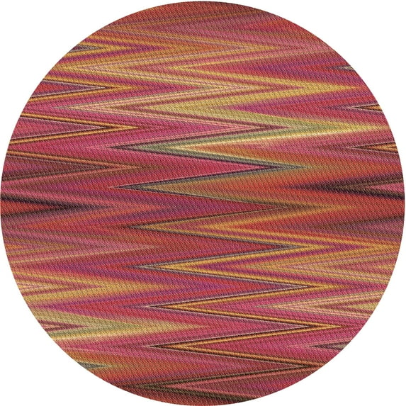 Ahgly Company Machine Washable Indoor Round Transitional Crimson Red Area Rugs, 4' Round