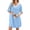 Light Blue, variant on Bamboo Viscose Nightgowns for Women Tie Dye Oversized Short Sleeve Sleep Shirts V Neck Pajamas Dress Sleepwear