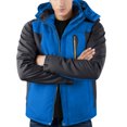 thumbnail image 7 of Wutalume Unisex Colorblock Zipper Pocket Hooded Jacket, Men's Casual Plush Jacket with Water-Resistant Finish, Warm Lining for Outdoor Adventures and Daily Protection,Blue 3XL, 7 of 7