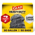 thumbnail image 1 of Glad Dual Defense Drawstring Large Trash Bags, 30 Gallon, 50 Count, 1 of 9