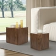 thumbnail image 1 of Williamspace Modern Square Coffee Table Set of 2 Nesting Table End Side Table Set of 2 for Living Room Apartment,Walnut, 1 of 8