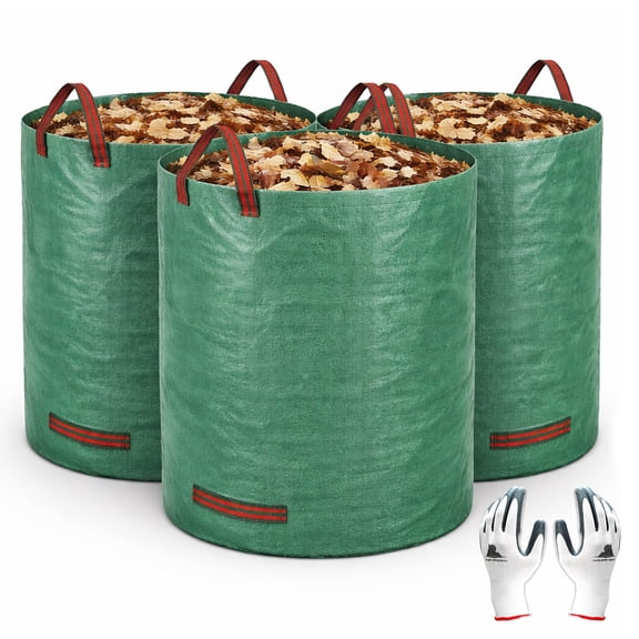 Garden 3-Pack 72 Gallons Reusable Lawn Leaf Bags, Heavy Duty Gardening Bags for Yard, Pool, Trash, Grass, Debris, Weeds