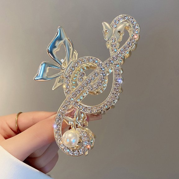 KALLORY Metal Music Note Hair Claws Non-slipping Grip Hair Clip Music for Women 1Pack