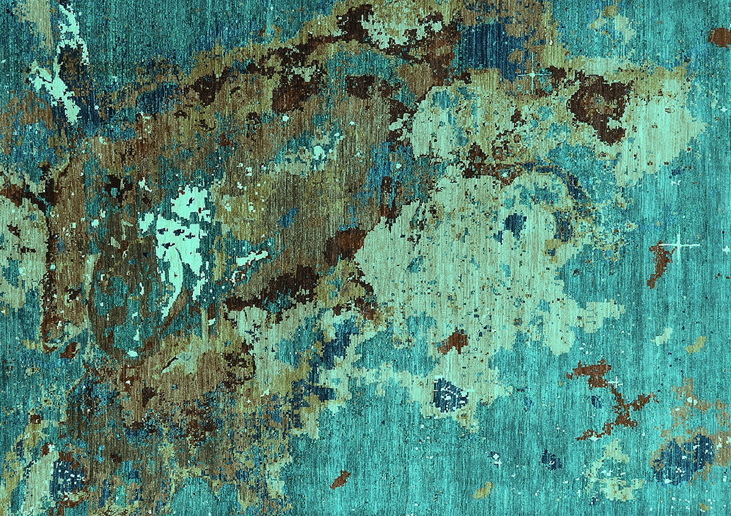 Ahgly Company Indoor Rectangle Oriental Turquoise Blue Industrial Area ...