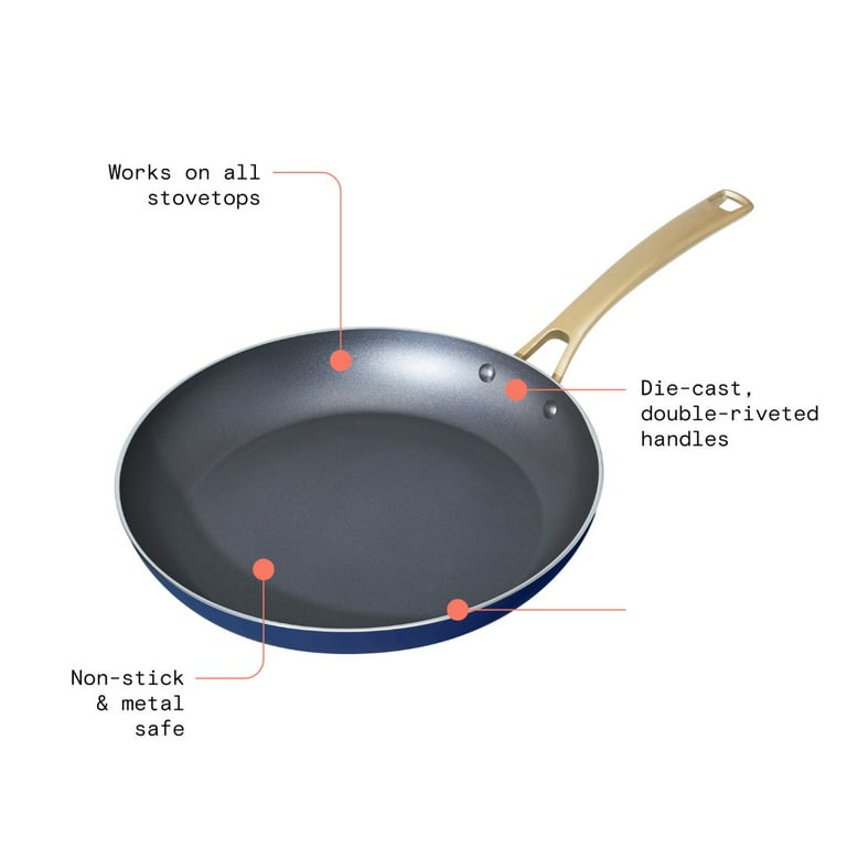 Beautiful 10 inch Ceramic Non-Stick Fry Pan, Black Sesame by Drew
