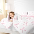 thumbnail image 3 of Erosebridal Pink Bowknot Kids Queen Comforter Set,Cute Bowtie Princess Bedding Comforter Set For Girls,Pink Reversible,3pcs, 3 of 7