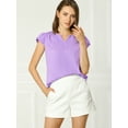 thumbnail image 3 of INSPIRE CHIC Blouse à Manches Courtes Col en V pour Femmes, 3 of 6