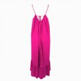 thumbnail image 4 of NIEWTR Robe d'Été Ample pour Femme, Robe de Plage d'Été à Col en V Sans Manches, Décontractée et Fluide, Maxi (Rose Vif, 2TG), 4 of 6