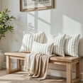 thumbnail image 6 of Decorative Sage Green Throw Pillow Covers 20x20 Set of 2, Striped Textured Farmhouse Pillow Covers, Soft Chenille Cushion Covers for Couch Sofa Bed Home Decor, 6 of 6