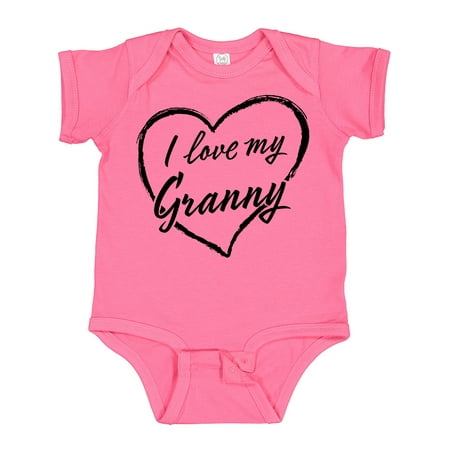 

Inktastic I Love My Granny in Black Chalk Heart Gift Baby Boy or Baby Girl Bodysuit