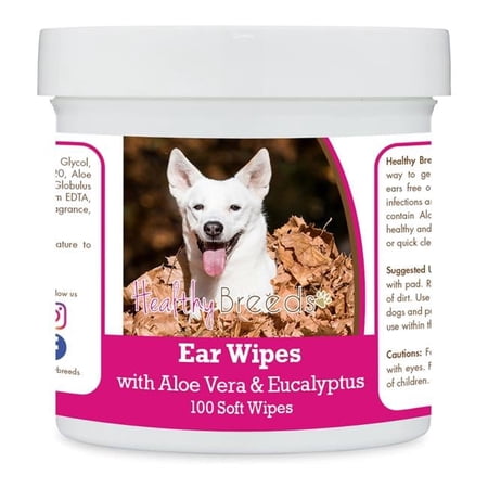 Healthy Breeds 192959823295 Canaan Dog Ear Cleaning Wipes with Aloe & Eucalyptus for Dogs - 100 Count