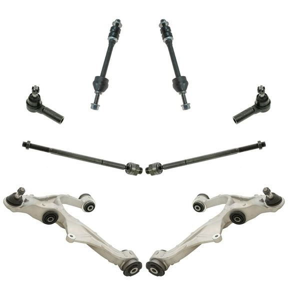 TRQ 8 Piece Steering Suspension Kit Control Arms Tie Rods Sway Bar End Links 4WD PSA70045
