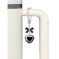 thumbnail image 3 of Delight Jewelry Silvertone Black Concho Heart - Silvertone Black Bow Charm Accessory for Tumblers and Thermal Cups, 3 of 4