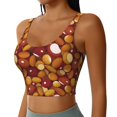thumbnail image 2 of Bixox Women's Almond Nuts Pattern Fitness Navel Tank Top U-Back Yoga Tank Top Sweatshirt Sports Bra, 2 of 7